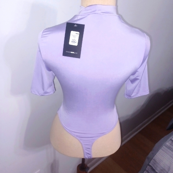 Fashion Nova- Lilac/ Raquel Ruched Bodysuit- W Sz Small - Picture 2 of 5